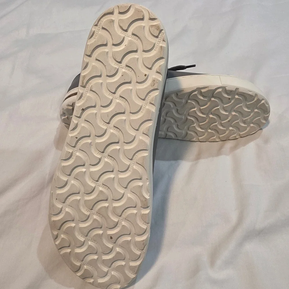 Birkenstock Bend Low Sneakers Mens Grey Leather Excellent Cork Midsole